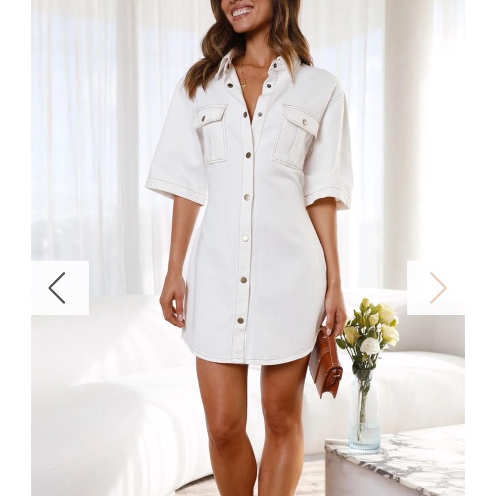 Raz Mini Dress - White Denim